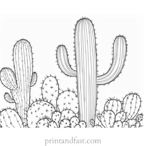 cactus Coloring Page for Kids