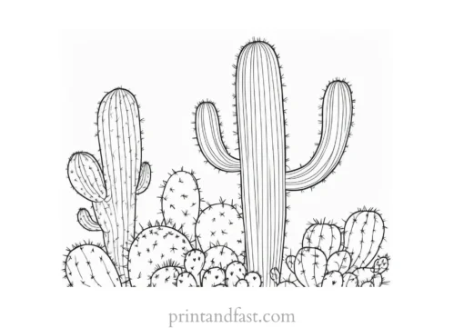 cactus Coloring Page for Kids