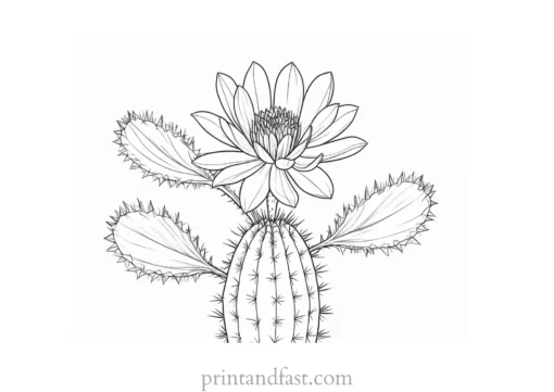 cactus Flower Coloring Page