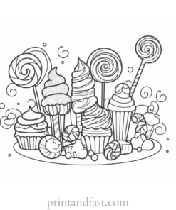 candy coloring page adorable