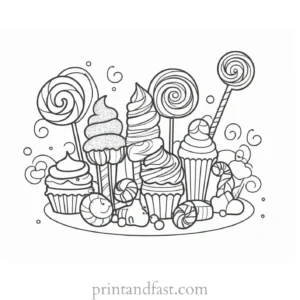 candy coloring page adorable