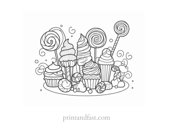 candy coloring page adorable