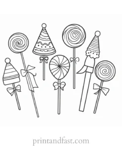 candy coloring page birthday