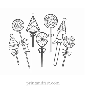 candy coloring page birthday