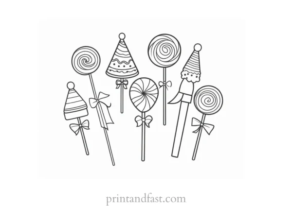 candy coloring page birthday