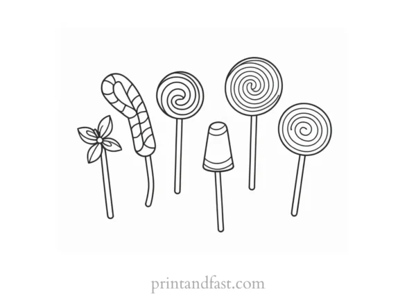 candy coloring page cute