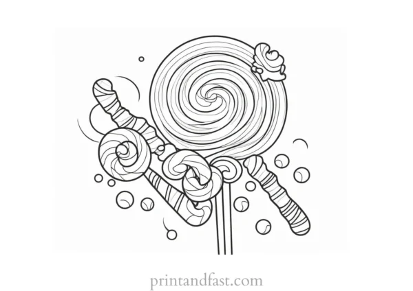 candy coloring page printable