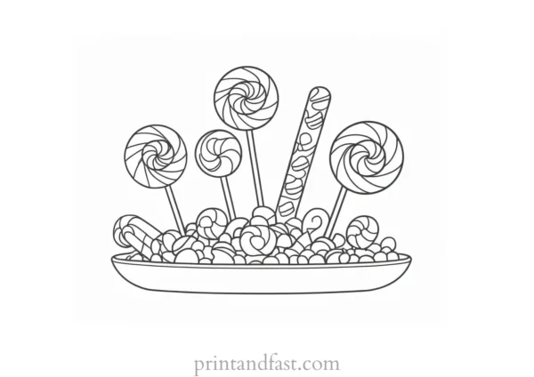 candy coloring page spring