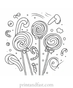 candy coloring page vibrant