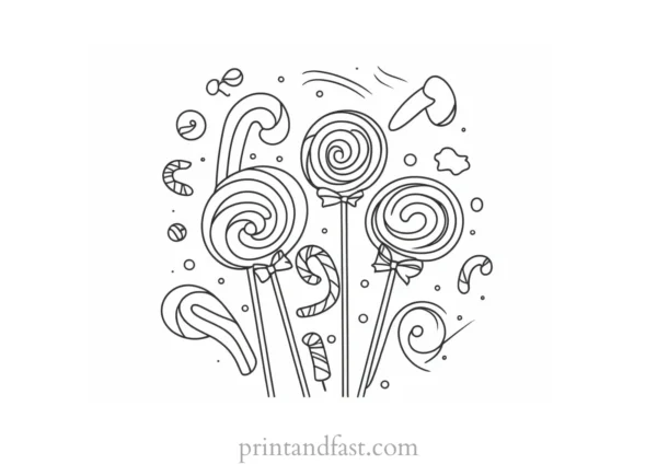 candy coloring page vibrant