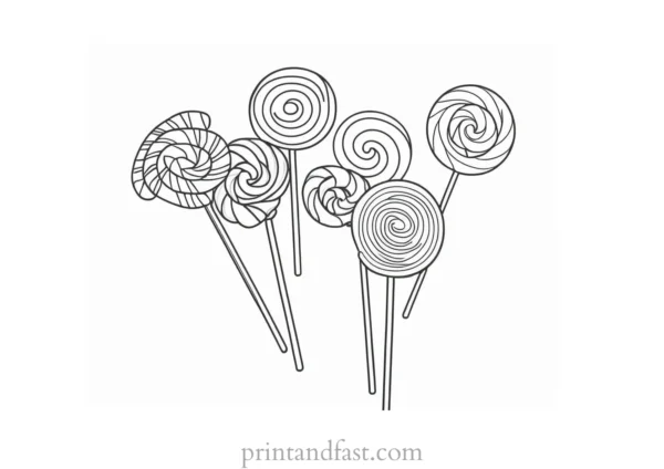 candy coloring page whimsical