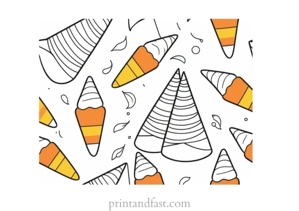 candy corn coloring page autumn