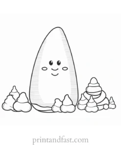 candy corn coloring page cute