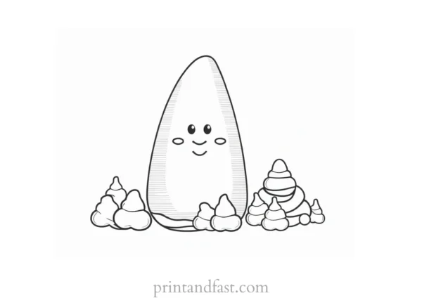 candy corn coloring page cute