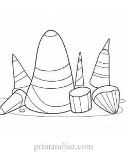 candy corn coloring page for kids