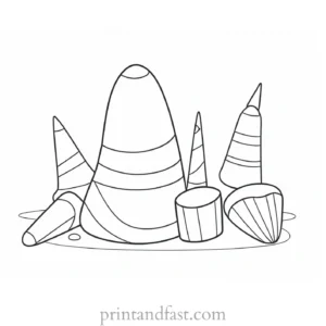 candy corn coloring page for kids