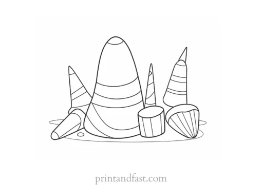 candy corn coloring page for kids