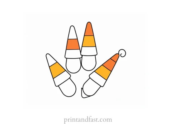 candy corn coloring page online