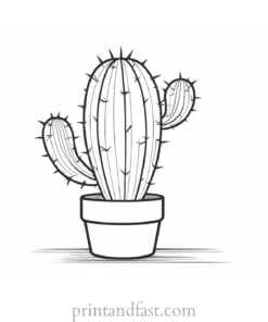 cartoon Cactus Coloring Page