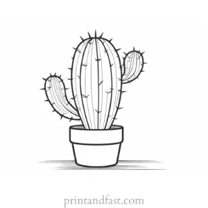 cartoon Cactus Coloring Page