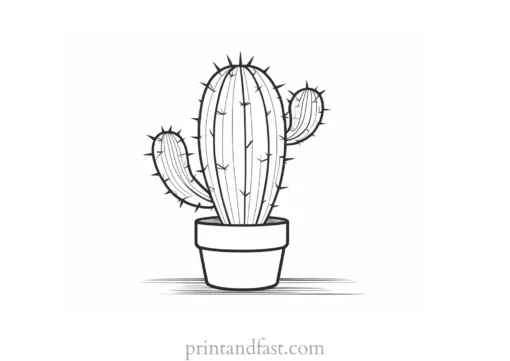 cartoon Cactus Coloring Page