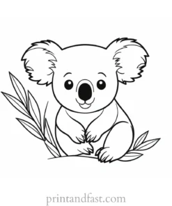 cartoon Koala Coloring Page