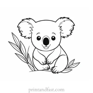 cartoon Koala Coloring Page