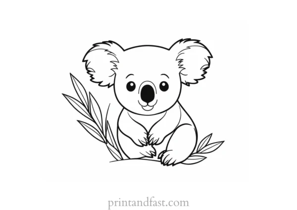 cartoon Koala Coloring Page