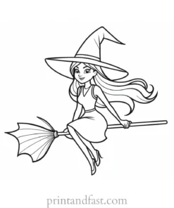 cartoon Witch Coloring Page