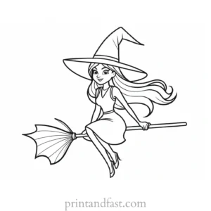 cartoon Witch Coloring Page