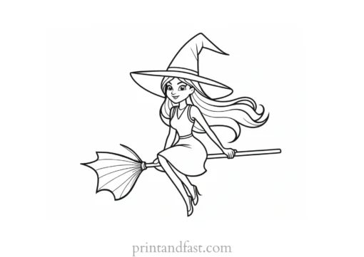 cartoon Witch Coloring Page