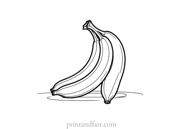 cartoon banana coloring page