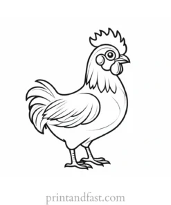 cartoon chicken coloring page