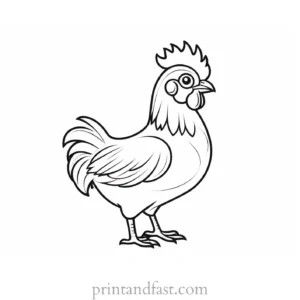 cartoon chicken coloring page