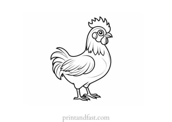 cartoon chicken coloring page