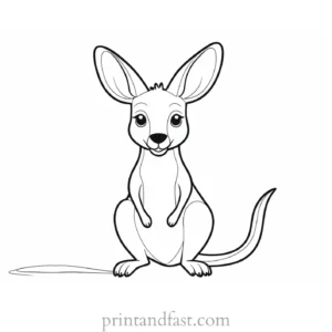 cartoon kangaroo coloring page