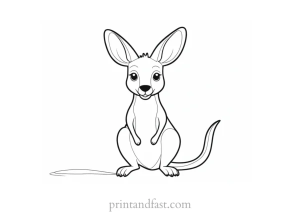 cartoon kangaroo coloring page