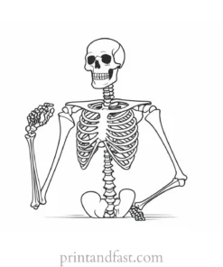 cartoon skeleton coloring page