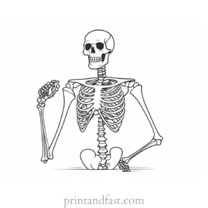 cartoon skeleton coloring page