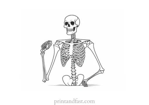 cartoon skeleton coloring page