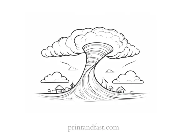 cartoon tornado coloring page