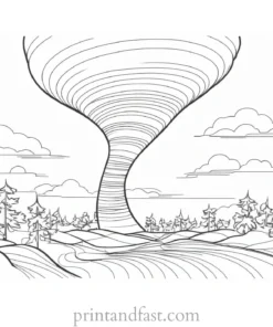 challenging tornado coloring page