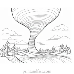 challenging tornado coloring page