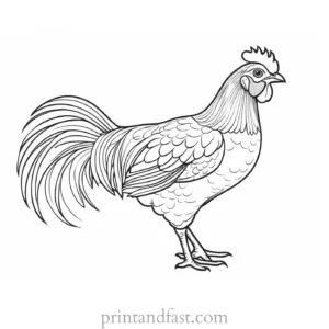 chicken coloring page concept