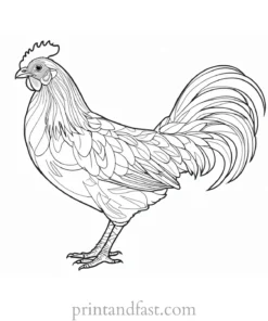 chicken coloring page drawing