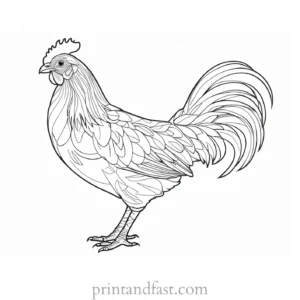 chicken coloring page drawing