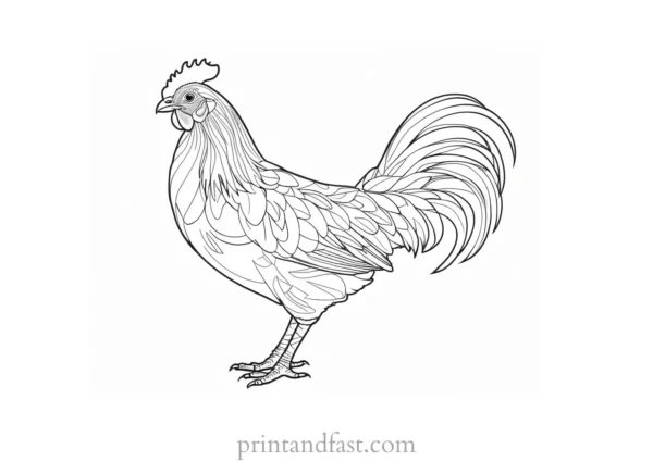 chicken coloring page drawing