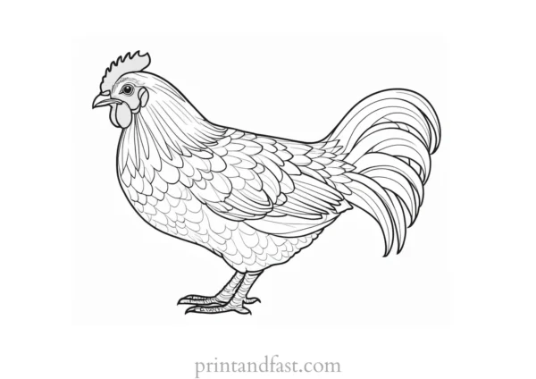 chicken coloring page for adults