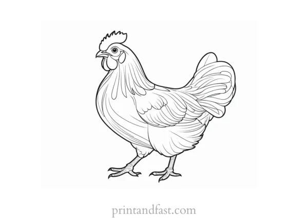 chicken coloring page for kids