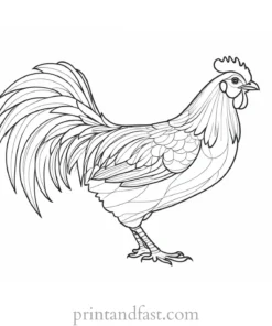 chicken coloring page illustration